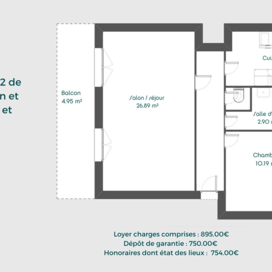  Annonces CULLY : Appartement | CALUIRE-ET-CUIRE (69300) | 58 m2 | 895 € 